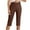 Brown, variant on Dressy Capri Pants for Women Work High Waist Capris Pants with Pocket Casual Office Hiking Golf Lounge Pants Dark Purple, S
