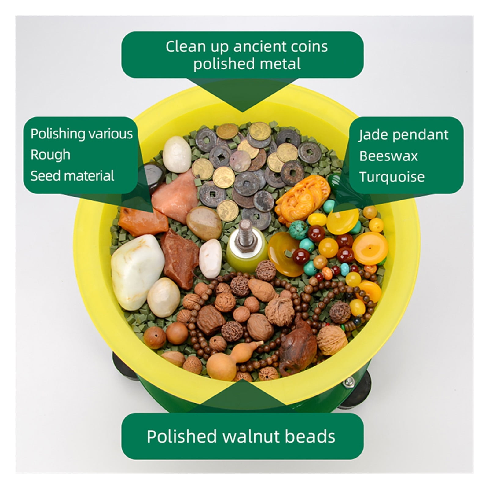 130W Jade Jewelry Vibration Polishing Machine Adjustable Buddha Beads Jade Vibration Grinding Machine Clean Surface