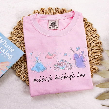 

Cinderella Dress Shoe Pumpkin Carriage Fairy Godmother Bibbidi Bobbidi Boo Shirt Comfort Colors Shirt Size Xl Tee Black New