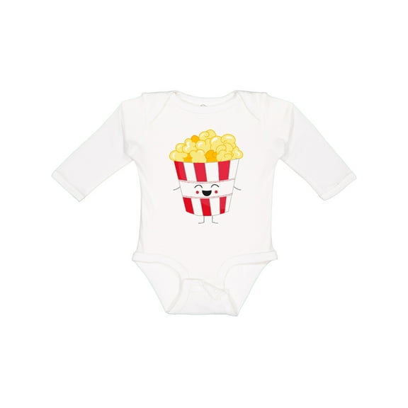 Inktastic Cute Kawaii Popcorn Boys or Girls Long Sleeve Baby Bodysuit