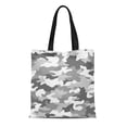thumbnail image 1 of POGLIP Canvas Tote Bag Colorful Grey Camouflage Pattern Abstract Light Green Camo White Reusable Shoulder Grocery Shopping Bags Handbag, 1 of 1