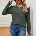 thumbnail image 4 of Scyoekwg Womens Tunic Tops Crew Neck Stripe Brushed Tunic Sweatshirts Loose Long Sleeve T Shirts Dressy Casual Blouses Fall Trendy Solid Color Lightweight Pullover (Army Green,XL), 4 of 7