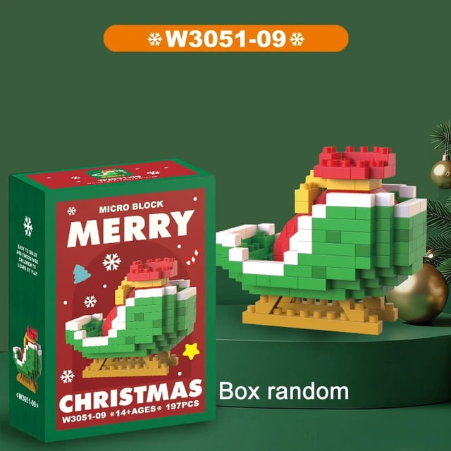 Christmas Micro Building Blocks Set, Santa Claus and Reindeer DIY Puzzle Assembly Bricks, Festive Table Decoration Ornament, Educational Creative Christmas Gift for Kids