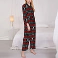 thumbnail image 3 of Daiia Vintage Maple Leaf with Skull Pattern for Women's Long-Sleeved Pajama Set – Soft & Comfortable Sleepwear Button-Up Pajamas Cozy Lounge Wear-Small, 3 of 7