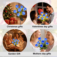 thumbnail image 3 of Rirool 2-Pack Blue Solar Rose Flower Garden Stake Lights, 7 Heads Outdoor Waterproof Decorative Lights with 8 Modes, Auto On/Off Warm White LED for Yard Lawn Patio Pathway Decor, 3 of 8