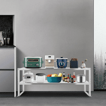 Stainless Steel Commercial Kitchen Prep Table with Double Overshelf- 12 x 59Inch