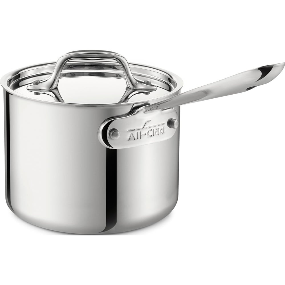 All-Clad 4201.5 Stainless Steel Tri-Ply Bonded Dishwasher Safe Sauce 1.5 Qt Stainless Steel Saucepan