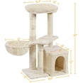 thumbnail image 3 of PetFurnishn Multilevel Cat Tree Cat Scratching Posts Cat Houses and Condos with Condo & Nest & Platform & Basket for Indoor Cats and Kittens Play & Rest as Activity Center 33in, Beige, 3 of 10