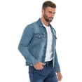 thumbnail image 3 of Men's Denim Jackets Trucker Jacket For Men Classic Denim Outwear, 3 of 6