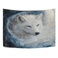 thumbnail image 4 of WOBOGO White Wolf with Blue Eyes Tapestry 80×60in Home Living Room Bedroom Wall Hanging Ornaments, 4 of 10