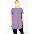 thumbnail image 3 of Zenana Women & Plus Short Sleeve V Neck Round Hem Relaxed Fit Casual Tee Shirt Top, 3 of 4