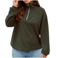 thumbnail image 1 of Timegard Half Zip Pullover Women High Neck Drop Shoulder Pullover Top Fall Casual Loose Sweatshirts, 1 of 9