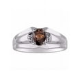 thumbnail image 1 of RYLOS Mens Rings 14K White Gold Classic Design 7X5MM Oval Gemstone & Diamond  Smoky Quartz June Birthstone Ring Size 12, 1 of 6