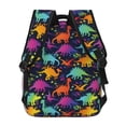 thumbnail image 4 of Zufioo Colorful Dinosaur Print Casual Student Backpack, Adjustable Shoulder Straps Multi-Function Multi-Pocket Sports Bag Travel Backpack, Unisex-One Size, 4 of 5