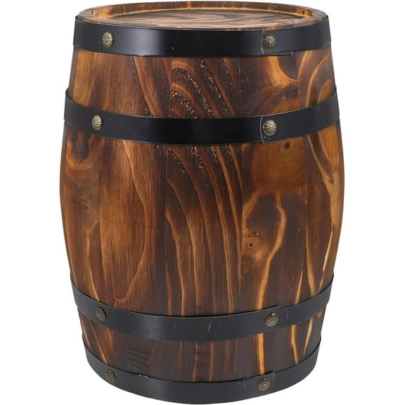 Wood Wine Barrel Whiskey Barrel Bucket Vintage Flower Planter Container Water Wishing Well Pail for Home Kitchen Bar Summer Party Decoration