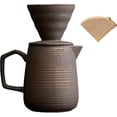 thumbnail image 1 of Cafetière à Verser, Cafetière en Céramique avec 100 Filtres en Papier V60, 16oz/480ml Cafetière à Verser (Or Rétro), 1 of 7
