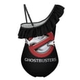 thumbnail image 2 of Ghostbusters Movie Logo One-Piece Swimsuit for Girls Adjustable One Shoulder Ruffled Swimwear Summer Beach Kids Bathing Suits Sizes 6-12Y, 2 of 7