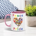 thumbnail image 3 of Peace Love Pride British Shorthair with Rainbow Sunglasses LGBT LGBTQ+ 11oz Accent Two-tone Mug Cat Lover Kitten Owner Gifts Coffee Tea Cup - 01004, 3 of 5