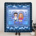 thumbnail image 1 of Custom Personalized Couple Single Layer Fleece Blanket/ Quilt Blanket - Gift, 1 of 3