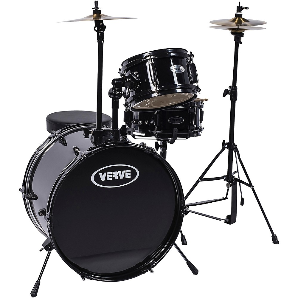 Verve Junior Drum Set With Cymbals and Throne Black