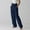 Navy womens pants, variant on Usmixi Womens Loose Straight Leg Pants Casual Solid High Waist Plus Size Trousers Comfy Breathable Cotton Linen Leisure Wear Belt Long Pants with Pocket Black XXL