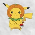thumbnail image 2 of Men's Pokemon Halloween Pumpkin Pikachu  Baseball Graphic Tee White/Black X Large, 2 of 4