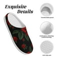 thumbnail image 5 of Haiem Roses Print Women's Fuzzy Memory Foam House Slipper Cozy Home Footwear Non-slip Winter Slippers-44/45, 5 of 7