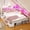 Pink, variant on Full Daybed With Bookcase & Charging Station, Corner Bed Frame With LED Lights & 6 Storage Drawers White & Oak Grey