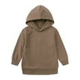 thumbnail image 6 of Toddler Boys Girls Active Sweatsuit 2PC Long Sleeve Brown Pullover Hoodie Sweatpants Set Winter Clothes Girls Clothes Size 2T, 6 of 8