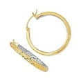 thumbnail image 3 of Jewelstop 14K 2 Tone Gold Hoop Earrings - 3x33 mm, 2.4gr., 3 of 6