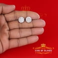 thumbnail image 2 of King of Bling's 925 Sterling Silver White Hip Hop 0.15ct Diamond Men's & Women's Round Earrings, 2 of 12
