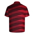 thumbnail image 5 of ZCFZJW Mens Striped Color Block Print T-Shirts Lightweight Casual Summer Short Sleeve Button up V Neck Henley Shirts Loose Regular Fit Comfy Workout Tees Tops Red XXXL, 5 of 5
