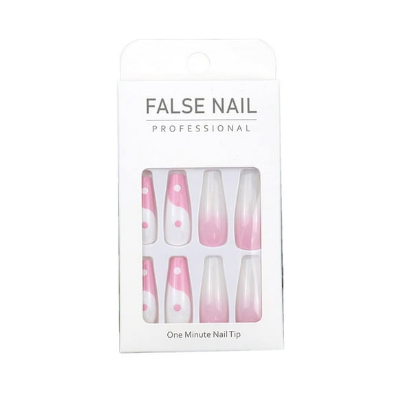DHARMONAL 24 Pcs On Nails Nails Nails Acrylic Glossy False Short Oval Nail Tips Half Cover Clear on Nails Wire Nails Clear Full Cover Nails Acrylic Nails Painted Coffin