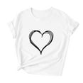 thumbnail image 4 of Summer Xqxayjr Summer Tops Blouses for Womens Under $10 Plus Size Short Sleeve Tshirts Love Heart Graphic Print Basic Crew Neck Cute Spring Tshirt Mother Day Gifts, 4 of 6