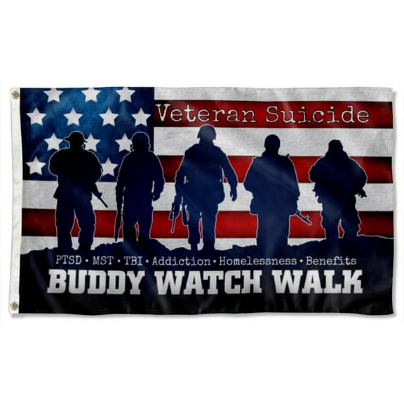 Cayyon Buddy Watch Walk Flag 3x5Feet Military Banner with 2 Brass Grommets