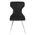 thumbnail image 3 of Modern Side Chairs Set of 2, Black Velvet Upholstered Dining Chairs with Chrome Metal Legs, Contemporary Accent Chairs for Kitchen or Dining Room, 3 of 10