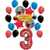 Sesame Street Elmo Theme 3rd birthday party Foil balloons and latex balloons party supplies party decoration birthday decorations 18 pcs