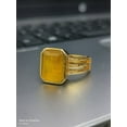 thumbnail image 3 of Natural Certified 6 Ct Yellow Sapphire / Pukhraj 925 Sterling Silver Astrological Purpose Ring Handmade Ring For Man & Woman, gift for her, 3 of 5