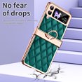 thumbnail image 7 of for Samsung Galaxy Z Flip 3 Case, Mantto Premium Elegant Patterned Leather Shockproof Cover with Ring Stand Holder Flip Folio Case with Hinge Protection for Samsung Z Flip 3, Green, 7 of 7