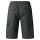 thumbnail image 4 of pstuiky Pantalones cortos para hombre, Pantalones cortos rectos de cintura elástica con bolsillos sólidos informales para hombre Pantalones cortos cargo, 4 of 5