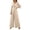 Beige, variant on Edvintorg Women Jumpsuit Lightweight 3/4 Sleeve V Neck Casual Flowy Romper with Wide Leg Pant One Piece Womens Trendy Clothes S-2XL Black