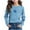 Blue, variant on YunPes Girls' Long Sleeved Shirts Colorful T Shirts Round Neck Tops Light T Shirts Loose Pullovers Basic Long Sleeve Girls 2t