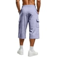 thumbnail image 6 of Long Shorts for Men Casual Summer Sweat Cargo Shorts Lightweight Below the Knee Shorts with Multi Pockets 3/4 Pants, 2XL, 6 of 10