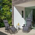 thumbnail image 3 of Vineego Reclining Zero-Gravity Chairs with Adjustable Pillow - Set of 2 Gray, 3 of 8