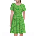 thumbnail image 1 of Easygdp St Patrick's Day para Vestido Transpirable de Mujer, Vestido Suelto de Manga Corta con Pliegues y Bolsillos para el Verano, 1 of 6