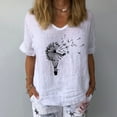 thumbnail image 2 of Babysbule Womens Tops Womens Short Sleeve Printed V-Neck Tops T-Shirt Loose Casual Blouse, 2 of 3
