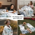 thumbnail image 3 of Fall Thanksgiving Throw Blankets, Navy Blue White Pumpkins Leaves Soft Fleece Blanket Decorative for Home Sofa Couch Chair Living Bedroom, 60x80 inches, White, 3 of 8