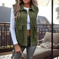 thumbnail image 3 of Pounoo Womens Corduroy Button Down Vests Boyfriend Oversized Blouses Sleeveless Tops Corduroy Shacket Jackets Gift, 3 of 8