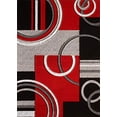 thumbnail image 2 of Golden Rugs FZ-2O2B-M5A0 5 ft. 2 in. x 7 ft. 5 in. Platinum Collection Hand Carved Area Rug, Black Light Red, 2 of 6