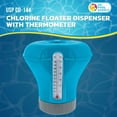 U.S. Pool Supply Pool Chlorine Floater Dispenser with Thermometer 8\" Diameter Floating
